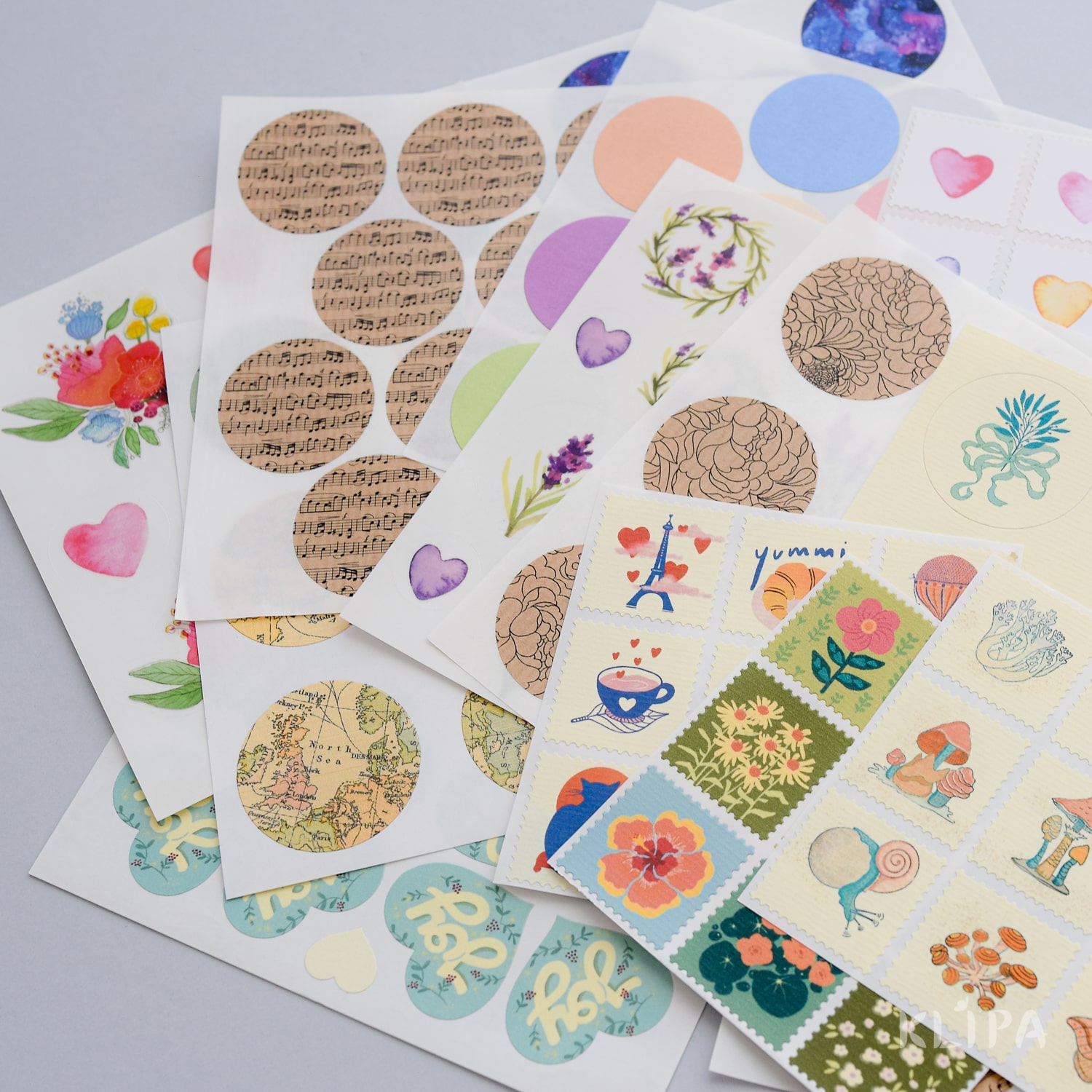 Set stickere multicolore pentru jurnale sau sigiliu plicuri