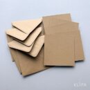 Set plicuri maro reciclate patrate si baza felicitare kraft reciclat